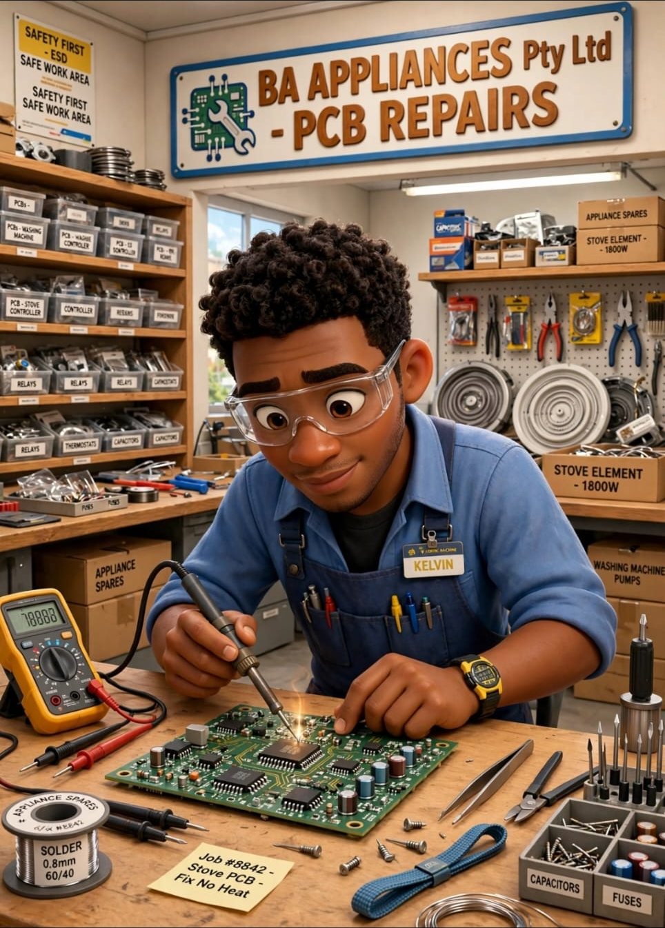 Kelvin, BA Appliances PCB repair technician